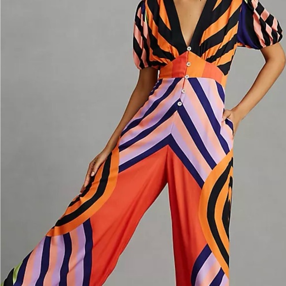 FARM Rio Pants - FARM Rio Multicolor Chevron Jumpsuit